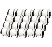 Printing Saver 20x Address Labels DK-22205 Compatible with Brother Label Printers P-Touch QL-500 550 710W 720NW 810W 820NWB 1110NWB 62mm x 30.48m