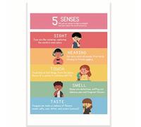 Printlabz 5 Senses Classroom Poster - 5 Senses Diagram Chart - 12 x 18 Inch - Classroom Decor - Classroom Must Haves - Back To School Decor - CPS0550