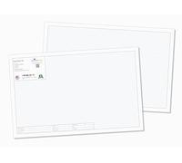 Printlink - 17 x 11 Graph Paper Pads (2-Pack) - Engineering, Drafting & Blueprint Sheets with Header - 50 Pages per Pad, Prismatic Blue Grid Lines for Planning, Design & Technical Drawing