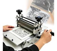 Printmaking Etching Press Machine, Manual Laminator for Art Printing, 31x17cm Desktop Slab Roller, Adjustable Platform for Engraving and Printing Projects
