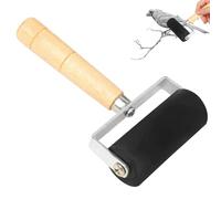 Printmaking Roller - Rubber Printmaking Ink Roller, Art & Craft Oil Painting Tool | Crafting Smooth Brayer Rollers with Wooden Handle, Lino Roller for Linoleum Block Printing (S/M/L)