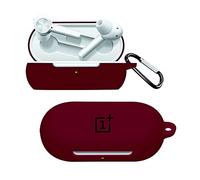 Printme Silicone Protective Case Cover for OnePlus Earbuds TWS, Anti Fall Anti Dust, with Hook Earphone Case *Case Cover only* (Z, Maroon)