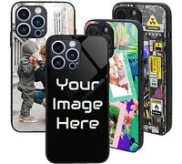 PrintMyPhoneCase Personalised Case for iPhone 13 Pro, Custom Add Image, Photo, Text -Toughened Glass panel with shockproof TPU Rims | Optional Glow in the Dark | Custom Phone Case-1 image