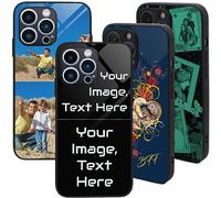 PrintMyPhoneCase Personalised Case for iPhone 14 Plus, Custom Add Image, Photo, Text -Toughened Glass panel with shockproof TPU Rims | Optional Glow in the Dark | Custom Phone Case-2 image