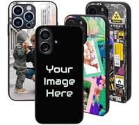 PrintMyPhoneCase Personalised Case for iPhone 17, Custom Add Image, Photo, Text -Toughened Glass panel with shockproof TPU Rims | Optional Glow in the Dark | Custom Phone Case-1 image