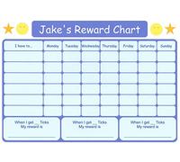 Print'n'Lam A4 Blue Personalised Reward Behaviour Chart Reusable Wipe Clean Pen