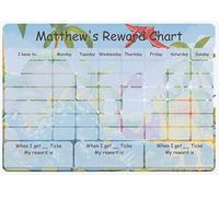 Print'n'Lam A4 Dinosaurs Personalised Reward Behaviour Chart Reusable Wipe Clean Pen