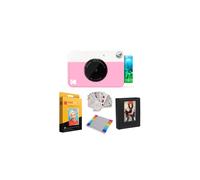 Printomatic Instant Camera Pink Gift Bundle Zink Paper 20 Sheets Case 7 Sticker Sets Markers Photo Album