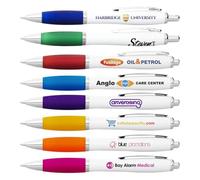 PrintPact Ballpoint Pens - Personalised Pen with Logo or Text - Custom Corporate Gifts - Black Ink - Contour Curvy Style - Promotional Personalised Pens - Novelty Gift, Bulk Order 1-250