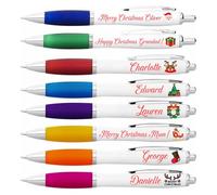 PrintPact Personalised Ballpoint Christmas Pen - Personalised Ballpoint Pens with Christmas Logo and Name - Engraved Christmas Stocking Fillers - Christmas Eve Box Fillers - Personalised Gifts Xmas