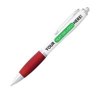 PrintPact Personalised Printed Pens with Any text, Any Colour and Any logo for Promotional, Business and Novelty Gift Use, Black Ink (Red, 100)
