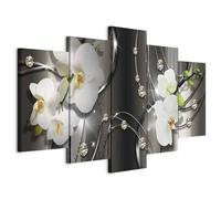 Prints on Canvas - Canvas Wall Art 100x50 cm / 40"x20" 5 pcs Large Canvas Prints XXL - Art Deco Pictures for Bedroom Walls - Home Decor Wall Pictures for Living Room orchid diamond b-A-0263-b-n