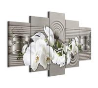 Prints on Canvas - Canvas Wall Art 100x50 cm / 40"x20" 5 pcs Large Canvas Prints XXL - Art Deco Pictures for Bedroom Walls - Home Decor Wall Pictures for Living Room orchid b-A-0258-b-o