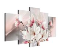 Prints on Canvas - Canvas Wall Art 100x50 cm / 40"x20" 5 pcs Large Canvas Prints XXL - Art Deco Pictures for Bedroom Walls - Home Decor Wall Pictures for Living Room flowers b-A-0217-b-m