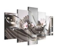Prints on Canvas - Canvas Wall Art 100x50 cm / 40"x20" 5 pcs Large Canvas Prints XXL - Art Deco Pictures for Bedroom Walls - Home Decor Wall Pictures for Living Room orchid Abstract b-A-0073-b-p