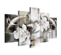 Prints on Canvas - Canvas Wall Art 100x50 cm / 40"x20" 5 pcs Large Canvas Prints XXL - Art Deco Pictures for Bedroom Walls - Home Decor Wall Pictures for Living Room flowers orchid b-A-0163-b-n