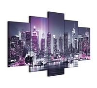 Prints on Canvas - Canvas Wall Art 100x50 cm / 40"x20" 5 pcs Large Canvas Prints XXL - Art Deco Pictures for Bedroom Walls - Home Decor Wall Pictures for Living Room city new york NY d-C-0015-b-p