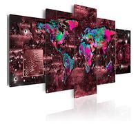 Prints on Canvas - Canvas Wall Art 100x50 cm/40"x20" 5 pieces - Non-woven Canvas Prints Image Framed Artwork Painting Picture Photo Home Decoration - world map k-A-0080-b-o