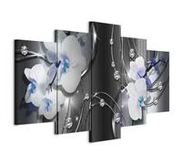 Prints on Canvas - Canvas Wall Art 100x50 cm/40"x20" 5 pieces - Non-woven Canvas Prints Image Framed Artwork Painting Picture Photo Home Decoration - orchid diamond b-A-0263-b-p