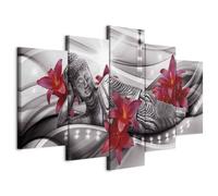 Prints on Canvas - Canvas Wall Art 100x50 cm/40"x20" 5 pieces - Non-woven Canvas Prints Image Framed Artwork Painting Picture Photo Home Decoration - buddha h-A-0074-b-n