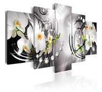 Prints on Canvas - Canvas Wall Art 100x50 cm/40"x20" 5 pieces - Non-woven Canvas Prints Image Framed Artwork Painting Picture Photo Home Decoration - orchid pearls diamond b-A-0257-b-p