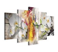 Prints on Canvas - Canvas Wall Art 100x50 cm/40"x20" 5 pieces - Non-woven Canvas Prints Image Framed Artwork Painting Picture Photo Home Decoration - orchid b-A-0255-b-n