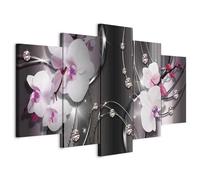 Prints on Canvas - Canvas Wall Art 100x50 cm/40"x20" 5 pieces - Non-woven Canvas Prints Image Framed Artwork Painting Picture Photo Home Decoration - orchid diamond b-A-0263-b-o