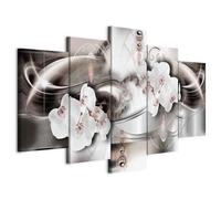 Prints on Canvas - Canvas Wall Art 100x50 cm/40"x20" 5 pieces - Non-woven Canvas Prints Image Framed Artwork Painting Picture Photo Home Decoration - Abstract flowers orchid b-A-0163-b-p