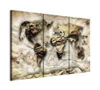 Prints on Canvas - Canvas Wall Art 120x80 cm/48"x32" 3 pcs. Large Canvas Prints XXL - Art Deco Pictures for Bedroom Walls - Home Decor Wall Pictures for Living Room world map k-C-0054-b-g