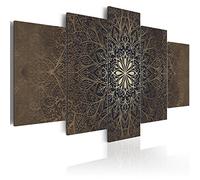 Prints on Canvas - Canvas Wall Art 200x100 cm/80"x40" 5 pieces - Non-woven Canvas Prints Image Framed Artwork Painting Picture Photo Home Decoration - Mandala ornament f-A-0515-b-n