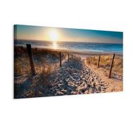 Prints on Canvas - Canvas Wall Art Beach & Sea 120x40 cm / 47"x16" 1 pcs Large Canvas Prints XXL - Art Deco Pictures for Bedroom Walls - Home Decor Wall Pictures shore sunset landscape c-B-0134-b-a