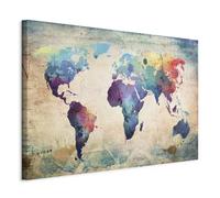 Prints on Canvas Canvas Wall Art World Map 90x60 cm / 36"x24" 1 pcs Large Canvas Prints XXL Art Deco Pictures for Bedroom Walls Home Decor Wall Pictures world map colorful paint stains 020113-44