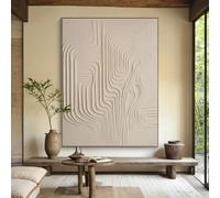 Prints on Canvas Neutral Wall Decor Beige Wabi Sabi Wall Art Beige Abstract Painting Minimalist Wall Art Canvas Painting 60x85CM Frameless