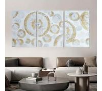 Prints on Canvas Painting geometric figure canvas poster beige line living room background decoration painting minimalist bedroom 50x75cm-3Pcs Frameless