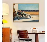 Prints on Canvas Painting reproduction of People in the Sun by Edward Hopper Famous painting copying Pictures decoration 60x90cm Frameless
