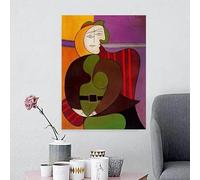 Prints On Canvas Painting Seated Woman In A Red Armchair By Pablo Picasso Abstract Oil Wall Art Picture Home Decor(70x110cm/Frameless)