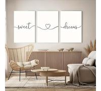 Prints on Canvas Painting Sweet Dreams Wall Art Above Bed Master Bedroom Decor Bedroom Art Clean Girl Room Decor Sweet 35x50cm-3Pcs Frameless