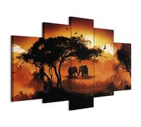 Prints on Canvas Wall Art 200x100 cm / 80"x40" 5 pcs Large Canvas Prints XXL - Art Deco Pictures for Bedroom Walls - Home Decor Wall Pictures for Living Room Africa Beautiful 5718