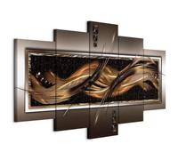 Prints on Canvas Wall Art 200x100 cm / 80"x40" 5 pcs Large Canvas Prints XXL Art Deco Pictures for Bedroom Walls Home Decor Wall Pictures for Living Room Abstract brown black green yellow a-A-0034-b-n