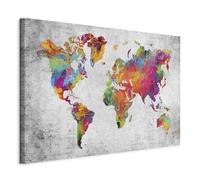 Prints on Canvas Wall Art 60x40 cm/24"x16" 1 pcs Large Canvas Prints XXL - Art Deco Pictures for Bedroom Walls - Home Decor Wall Pictures for Living Room world map continent k-A-0147-b-a