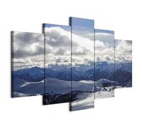 Prints on Canvas Wall Art Mountains 200x100 cm / 80"x40" 5 pcs Large Canvas Prints XXL Art Deco Pictures for Bedroom Walls Home Decor Wall Pictures for Living Room Snow Landscape Nature c-B-0082-b-m