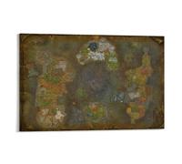 Prints World Of Warcraft Map Poster (22) Canvas Painting Poster Wall Art Decorative Picture Prints Modern Decor 20x30inch(50x75cm)