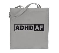 Printshirts ADHD AF Tote Bag - ADHD Awareness Quote Bold Statement Design, Funny Canvas Shopper Bag, Reusable Eco Friendly Everyday Shopping Shoulder Tote (Silver)