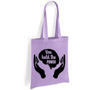 Printshirts ADHD Tote Bag - You Hold the Power Motivational Quote Design, Neurodiversity Awareness Reusable Eco Shoulder Bag, Positive Mental Health Shopping Tote (Lavender)