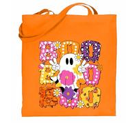 Printshirts Boo Boo Boo Halloween Tote Bag - Funny Ghost Design Canvas Bag for Trick or Treating, Reusable Cotton Tote for Kids, Adults & Spooky Season Sweets (Orange)