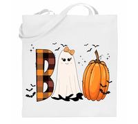 Printshirts Boo! Halloween Tote - Cute Ghost Bag for Trick or Treating, Reusable Cotton Tote for Kids & Spooky Season (White)