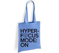 Printshirts Hyperfocus Mode On Tote Bag - ADHD Neurodiverse Pride Design - Humorous Eco Friendly Canvas Shopping Bag, Reusable Everyday Gift Idea (Sky Blue)