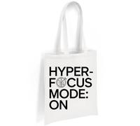 Printshirts Hyperfocus Mode On Tote Bag - ADHD Neurodiverse Pride Design - Humorous Eco Friendly Canvas Shopping Bag, Reusable Everyday Gift Idea (White)