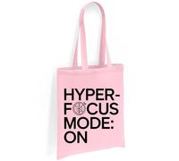 Printshirts Hyperfocus Mode On Tote Bag - ADHD Neurodiverse Pride Design - Humorous Eco Friendly Canvas Shopping Bag, Reusable Everyday Gift Idea (Light Pink)