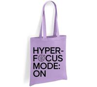 Printshirts Hyperfocus Mode On Tote Bag - ADHD Neurodiverse Pride Design - Humorous Eco Friendly Canvas Shopping Bag, Reusable Everyday Gift Idea (Lavender)